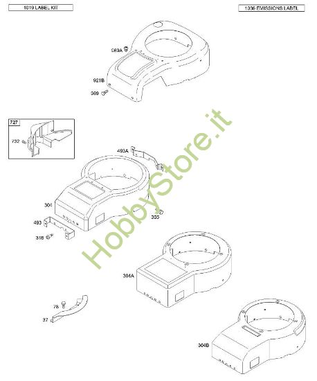 C - Alloggiamento ventola, coperchio alloggiamento ventola B&S - 31 €¦ 311707-0146-E1 brand Stihl